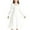 A57 White, variant on Square Neck Long Sleeve Maxi Dress for Girls with Puff Sleeves and Side Tie, Vintage Style, Office Casual