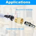 thumbnail image 4 of Uxcell Brass Pipe Fitting Hex Bushing, 1/8" NPT Male to 1/8" NPT Female Pipe Extension Fittings, Gold 2 Pack, 4 of 7