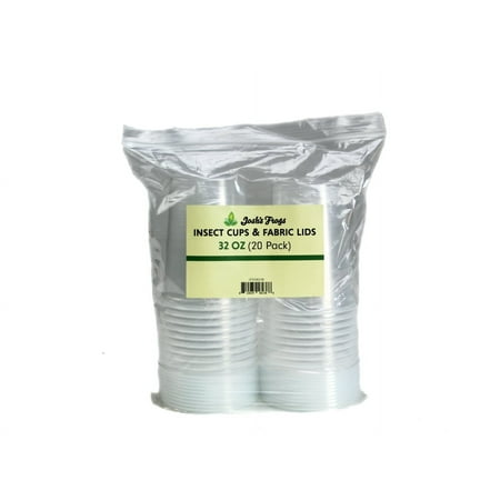 Josh's Frogs 32oz Insect Cup and Fabric Lid - 20 Pack