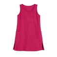 thumbnail image 4 of Fashionable Casual Slimming Sleeveless Bodycon Dress With Round Neck Hot Pink XXL, 4 of 4