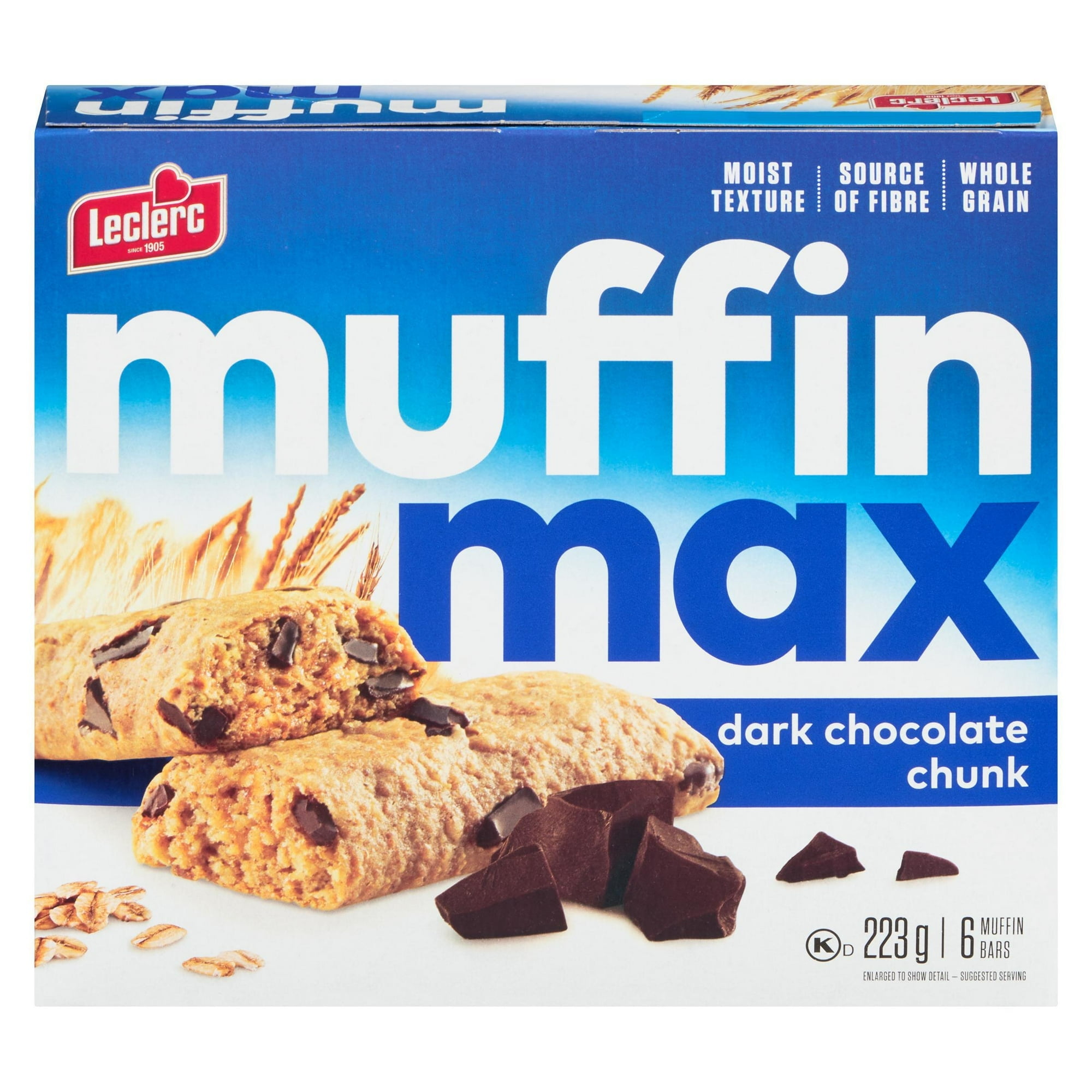 Barres muffin de chocolat noir Muffin Max en morceaux 223 g / 6 barres muffin