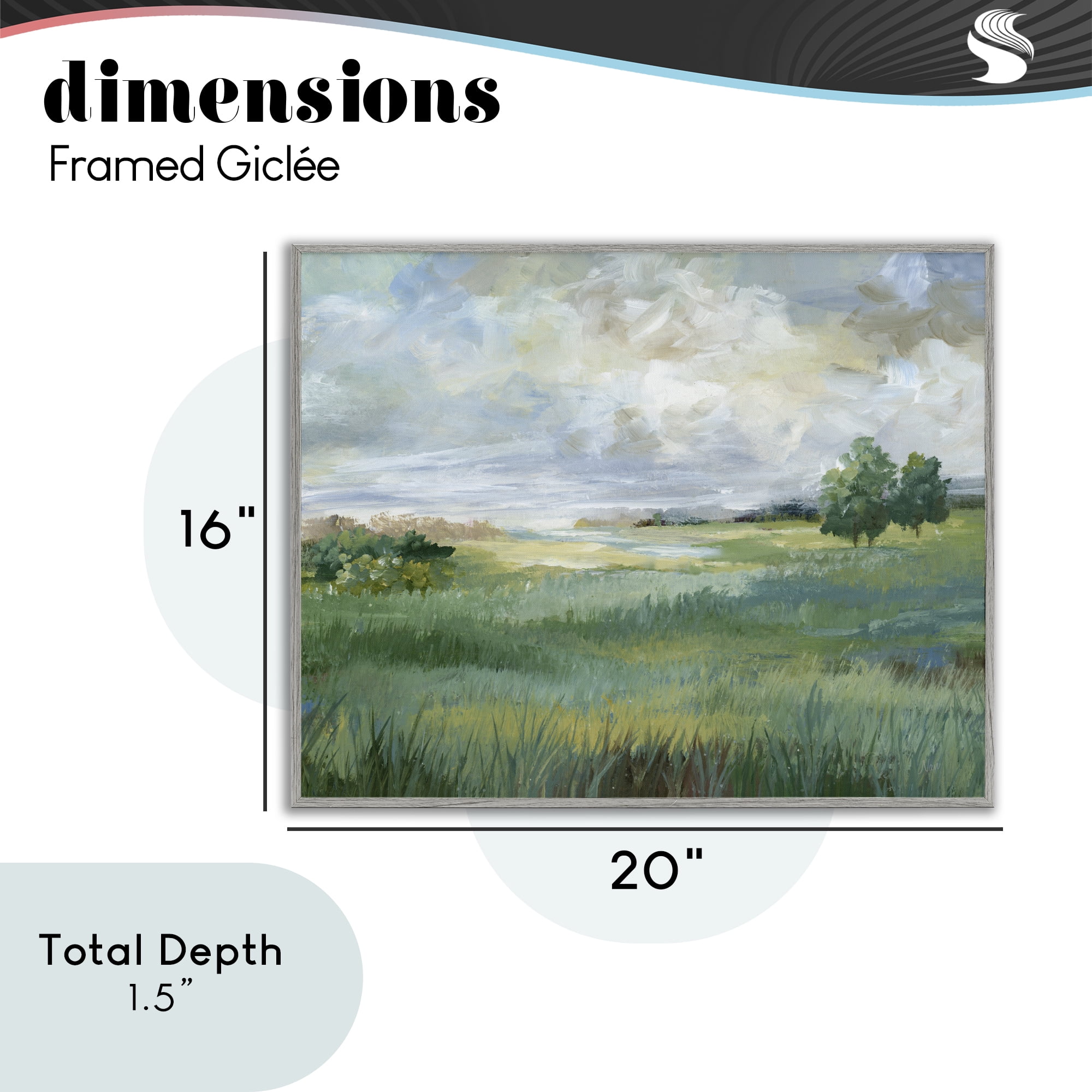 Stupell Industries Idyllic Summer Field Gray Framed Giclee Art, design by Nan