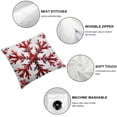 thumbnail image 4 of Acheng  Red Snow Flakes Winter Pillow Covers Falling Snowflakes Crystal Christmas White Pillow Cases Xmas Holiday Cushion Case Farmhouse Home Decor for Couch Sofa Outdoor,Set of 2 White, 4 of 6