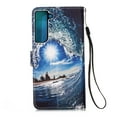 thumbnail image 3 of For Samsung Galaxy S23 Plus 5G Case, Mantto PU Leather Phone Case With Hand Rope Strap Cute Painted Flip Card Wallet Slots Kickstand Case For Samsung Galaxy S23 Plus 5G - Sea Wave, 3 of 8