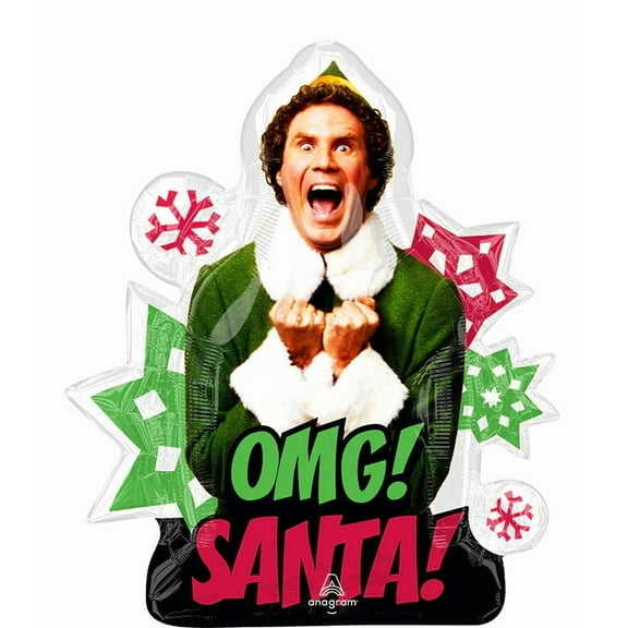 28" SuperShape Buddy the Elf OMG!  Santa Mylar Foil Balloon