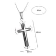 thumbnail image 6 of Men Necklace Corss Pendant Retro Individual Style Polished Alloy Club Party Neck Jewelry Valentines Day Fathers Day Gift for Men Husband Cross Jewelry, 6 of 8