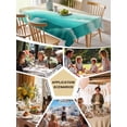 thumbnail image 5 of Ombre Turquoise Ocean Table Cloth, Waterproof Tablecloth for Rectangle Tables, Gradient Coastal Beach Waves Summer Reusable Washable Fabric Table Cover for Restaurant Kitchen Dining Tables 60"x120", 5 of 9