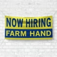 thumbnail image 4 of Now Hiring Farm Hand 13 oz Heavy Duty Vinyl Banner Roustabout Jobs Available General Laborer Help Wanted Sign for Business Indoor/Outdoor Single-Sided with Metal Grommets (3x5 ft, Ye & Bl), 4 of 6