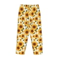thumbnail image 3 of Lsque Yellow Polka Dot Sunflower Print Women's Pajama Pants, Lounge Pant - Comfortable Home Wear,Elastic Waistband, Stylish Design-XX-Large, 3 of 9