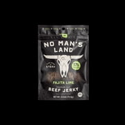 No Man’s Land Fajita Lime Beef Jerky, 2.5 oz Bag – 17g Protein per Serving, High Protein Snack