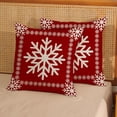 thumbnail image 2 of Christmas Pillow Covers 18x18 Set of 2 Christmas Decor Linen Pillowcase Winter Snowflake Decorative Red Throw Pillows Christmas Farmhouse Holiday Decor Outdoor Cushion Covers for Sofa Couch, 2 of 6