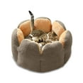 thumbnail image 4 of PureCasa Soft Plush Cute Dog Cat Bed, Washable Non-Slip Thick Fluffy Pet Bed for Fall Winter, Calming Cushion Sleeping Pad for Small Cats Dogs, Floral Home Decor, Round, 1 Pack, 20"x20", Gray, 4 of 5