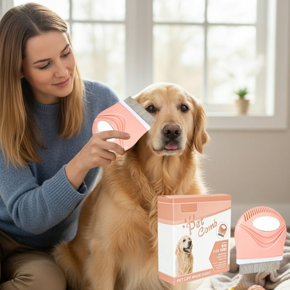 HomeKingdee Face Comb for Dogs,Pet Grooming Combs with Rounded FineTeeth,Stainless Steel Tear Stain Remover,Lightweight & Portable Pet Grooming Brush