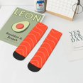 thumbnail image 7 of Rateoe Salmon Fish Meat Pattern Quarter Crew Socks,Toe Seamed Ankle Socks,Cotton Cushioned Breathable Athletic Crew Sports Socks, 7 of 7
