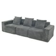 thumbnail image 5 of GVN Space-Saving Compressied Sofa with Pillow Back Support Armrest and Comfy Futon Couch, Convertible Couch with Corduroy fabric for Living Room, Bedroom, Dark Gray, 5 of 7