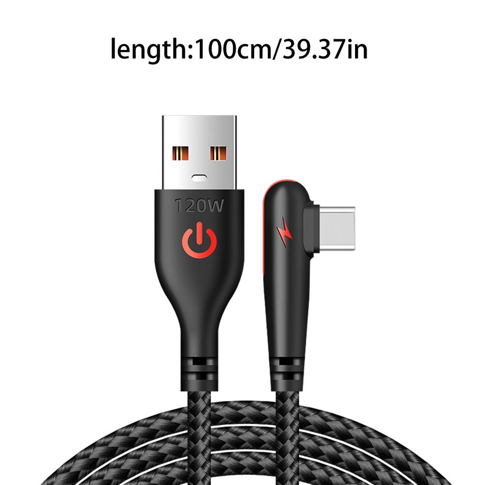 120W Super Fast USB-C Braided Charging Cable With LED Display - 1m / 3.3ft - UK Made