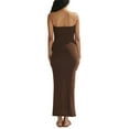 thumbnail image 6 of Coduop Women's Elegant Off Shoulder Bodycon Long Dress Strapless Wrap Chest Backless Maxi Dress, 6 of 7