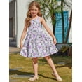 thumbnail image 3 of Arshiner Toddler Girl Summer Dresses Casual Sleeveless Button Down Swing Flowy Tiered Midi Sundress with Pockets, 3 of 6