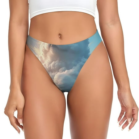 Sigee Cute Cloud Cat for Women s G-String Panty  Low Rise  Soft Lace Perfect for Everyday Wear or Special Occasions-Large