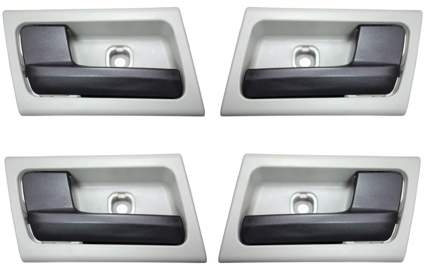- Front/Rear Left/Right Flint/Black Interior Inner Inside Door Handle Set of 4 PT Auto Warehouse FO-2363AG-QP Black Lever with Gray Housing 