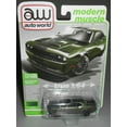 thumbnail image 2 of 2019 Dodge Challenger SRT Hellcat F8 Green Metallic with Twin Black Stripes "Modern Muscle" Limited Edition to 13904 pieces Worldwide 1/64 Diecast Model Car by Autoworld, 2 of 4