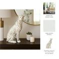 thumbnail image 5 of Sitting Leopard Sculpture Statue for Home Decor - Ceramic Animal Accent for Office, Room, and Shelf Decor Display - Ornaments Coffee Table, Bathroom, and Living Room Decor - 11", White and Gold, 5 of 12