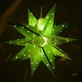 thumbnail image 4 of Aurora Superstar 24" Green Hanging Moravian Star Light LED Lantern Decor, Weatherproof Fold-Flat Plastic Lighted Star, 4 of 6