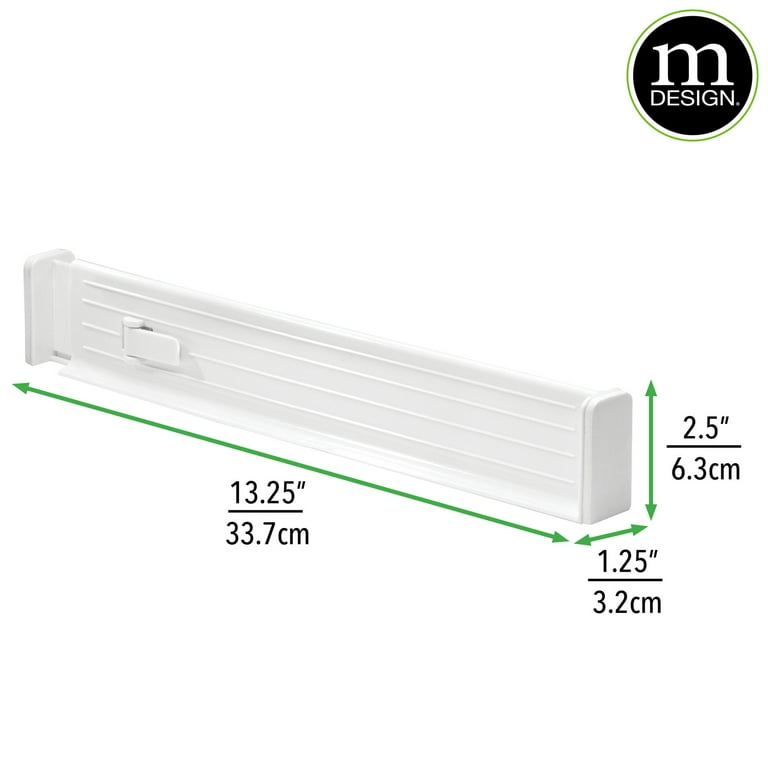 MPM Extra Long 4 Pack Drawer Divider, Adjustable Drawer Organizer, Expandable 15-21 in Separator for Kitchen Drawer, Dre