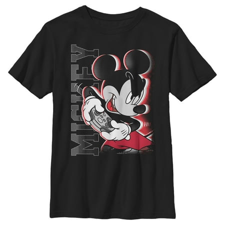Boy s Mickey & Friends Focused Gamer Graphic Tee Black Small