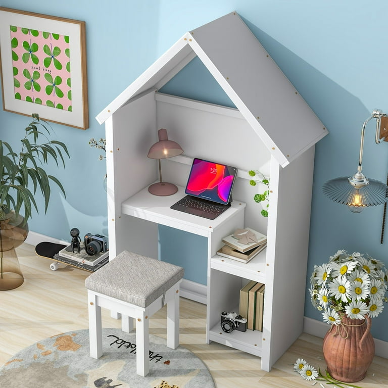 Kids Desk and Stool Set