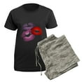 thumbnail image 5 of CafePress - Three Big Lips Women's Dark Pajamas - Women's Short Sleeve Print T-Shirt and Pants Dark Cotton Pajama Set, 5 of 7
