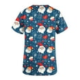 thumbnail image 4 of Jjayotai Clearance Christmas Scrubs Shirt for Women, Classic Fit, V-Neck, 2 Pockets, Stretch, Durable Moisture Wicking Xmas Nursing Uniforms Blue XXL, 4 of 5