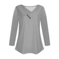 thumbnail image 5 of Black and Friday Clothing Sales Idoravan Long Sleeve Shirts for Women Winter Women's Long Sleeve Summer V Neck Sexy Casual Tops Regular Blouse Tops Gray XXL, 5 of 5
