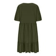 thumbnail image 7 of Tianiyouqing Evening Dresses for Women Petite Oversized Ruffle Tiered Layered Plus Size Elegant T Shirts Dresses Short Sleeve Crew Neck Flowy Midi Dresses Army Green XL, 7 of 7