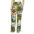thumbnail image 3 of Kll Womens Construction Machinery1 Print Pajama Pants Soft Pajama Bottoms For Women Cozy Lounge Pants, 3 of 9