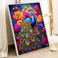 thumbnail image 4 of JYLMOOD DIY Animal Paint by Number for Adults, Easy Painting by Numbers for Gift Home Wall Decor 16x20in without Frame, Colored Canvas - Peacock, 4 of 5