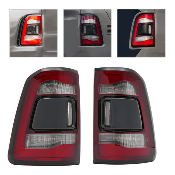 For 2019-2022 Dodge RAM 1500 LED Premium Construction Tail Lights Brake Lights Rear Lamps Left Right Black