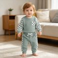 thumbnail image 5 of CAUYDY Preemie Boy Clothes Set Infant Boys Long Sleeved Romper Newborn Fall Winter Bodysuit Baby Picture Outfit 3 6 9 Months 1T 2T Sizes 12-18 Months,Green, 5 of 6