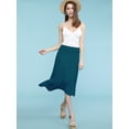 thumbnail image 5 of Made by Johnny Women's Lightweight Fold Over Flared Midi Skirt XL TEAL, 5 of 6