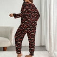 thumbnail image 4 of Gamivast Soft Womens Pajama Sets Plus Size Long Sleeve Love Graphic Crew Neck 2 Piece Pj Set Cozy Long Pants Lounge Wear Casual Sleepwear Spring Outfits, 4 of 6