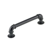 10-Pack Industrial Pipe Style 5-1/32" (128mm) Center To Center, Overall Length 6" Matte Black Cabinet Hardware Pull / Handle