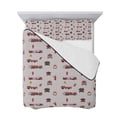 thumbnail image 7 of Cartoon Car Full Size Down Alternative Comforter, Lightweight Comforter Quilt Bedding Set with Pillow Shams Funny Red Black Fire Truck Print Vintage All Seasons Bed Comforter Duvet Insert 78"x90", 7 of 7