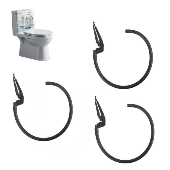 MODANU 3Pcs Toilet Refill Tube Replacement, Toilet Tank Replacement Hose Kit Overflow Pipe and Clip Compatible with 100 200 200A and 400 Fill Valves, Black