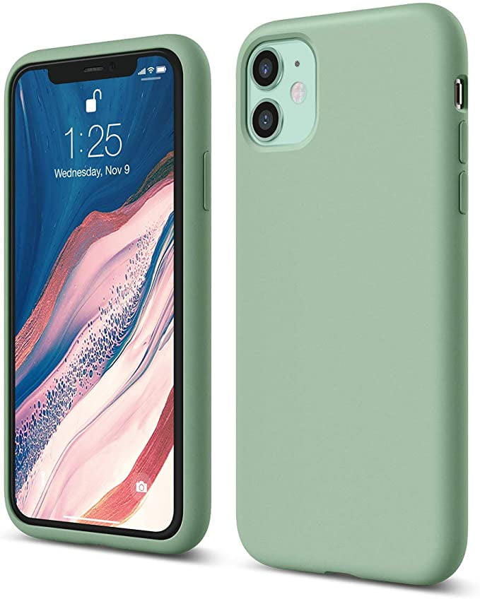 elago iPhone 11 Case Pastel Green Premium Liquid Silicone, Raised