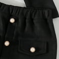thumbnail image 6 of FAOWME Toddler Kids Baby Girls Long Sleeve Jacket Coat T-Shirt Tops Bow Button Skirts 3PCS Outfits Clothes Set Black 2-3 Years, 6 of 8