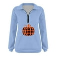 thumbnail image 4 of DeHolifer Womens Oversized Sweatshirts Hoodies Half Zip Pullover Halloween Print Fall Fashion Outfits 2023 Y2k Clothes Sky Blue XL, 4 of 4