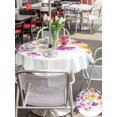 thumbnail image 6 of Outdoor Tablecloth with Umbrella Hole Zipper Pink Flowers Round Tablecloth 60" Waterproof Outside Table Cloth Spring Floral Elegant Pastoral Watercolor Patio Table Cover Tablecloths for Picnic Party, 6 of 8