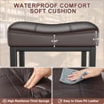 thumbnail image 3 of CELLOMOMO 24" Set of 2 Metal Bar Stools, Modern PU Leather Counter Height Bar Stools for Kitchen Island, Browm, 3 of 5