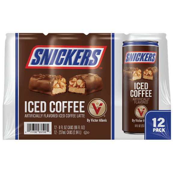 Snickers Iced Coffee Latte, 8 Fluid Ounce (Pack of 12)