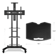 thumbnail image 6 of ONKRON Equipment Tray for Mobile TV Stand TV Cart TS1881 Height Adjustable Shelf Black (APT1881), 6 of 7